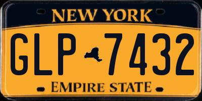 NY license plate GLP7432