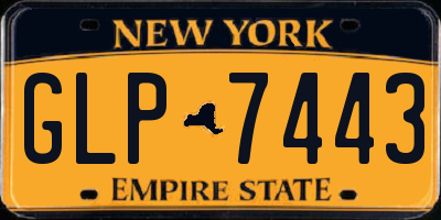 NY license plate GLP7443