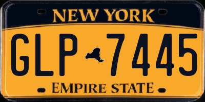 NY license plate GLP7445