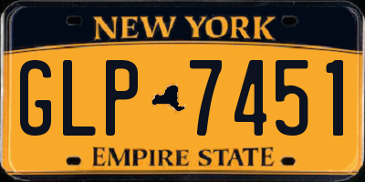 NY license plate GLP7451