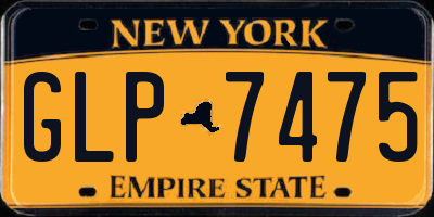 NY license plate GLP7475