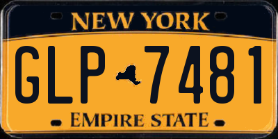 NY license plate GLP7481