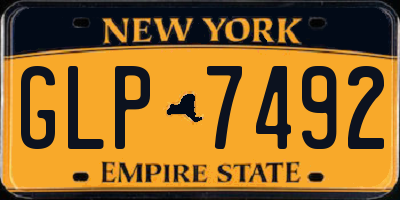 NY license plate GLP7492