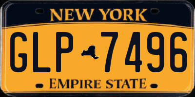NY license plate GLP7496