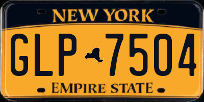 NY license plate GLP7504