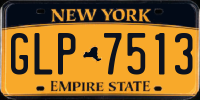 NY license plate GLP7513