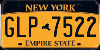 NY license plate GLP7522