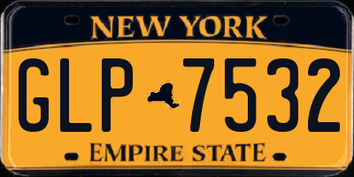 NY license plate GLP7532