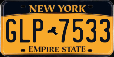 NY license plate GLP7533