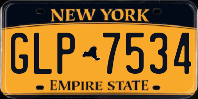 NY license plate GLP7534