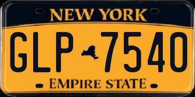 NY license plate GLP7540