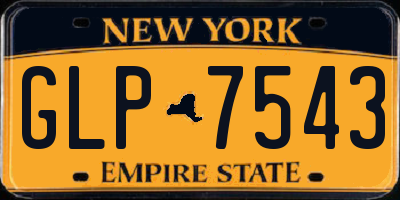 NY license plate GLP7543