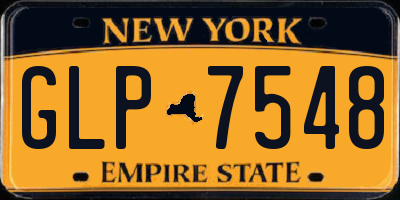 NY license plate GLP7548