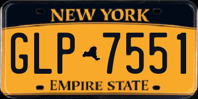 NY license plate GLP7551