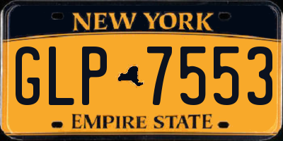 NY license plate GLP7553