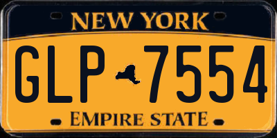 NY license plate GLP7554