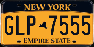 NY license plate GLP7555
