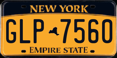 NY license plate GLP7560