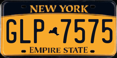 NY license plate GLP7575