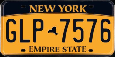 NY license plate GLP7576