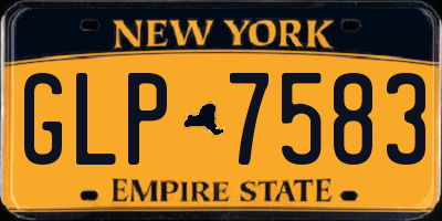 NY license plate GLP7583