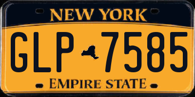 NY license plate GLP7585