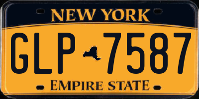 NY license plate GLP7587