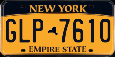 NY license plate GLP7610
