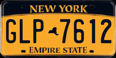 NY license plate GLP7612