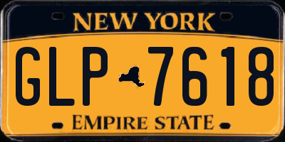 NY license plate GLP7618