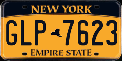 NY license plate GLP7623