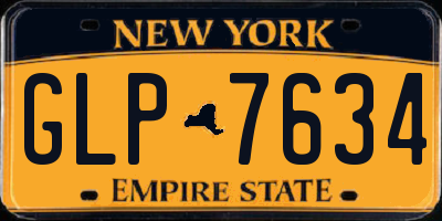 NY license plate GLP7634