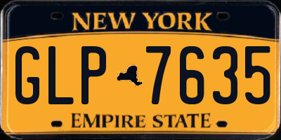 NY license plate GLP7635