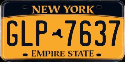 NY license plate GLP7637