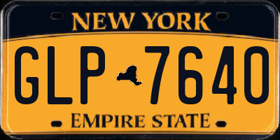 NY license plate GLP7640