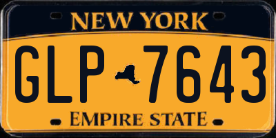 NY license plate GLP7643