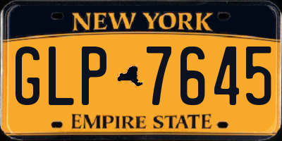 NY license plate GLP7645