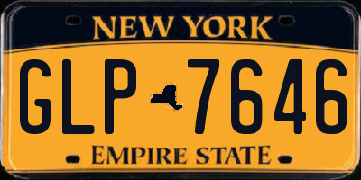 NY license plate GLP7646