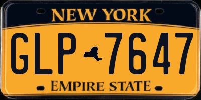 NY license plate GLP7647