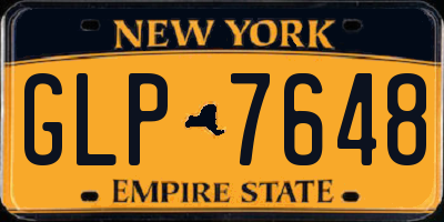 NY license plate GLP7648