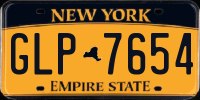 NY license plate GLP7654