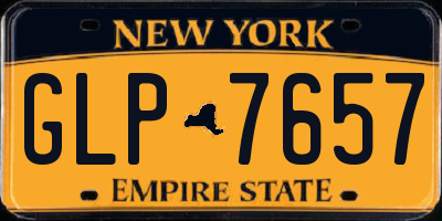 NY license plate GLP7657