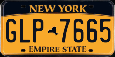 NY license plate GLP7665