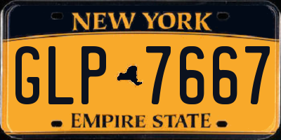 NY license plate GLP7667
