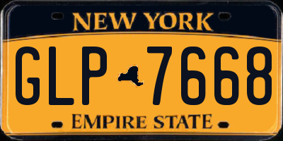 NY license plate GLP7668