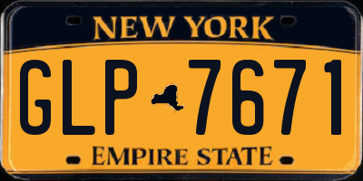 NY license plate GLP7671