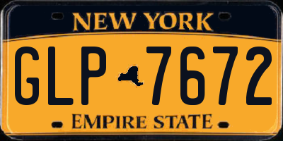 NY license plate GLP7672