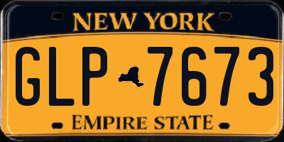 NY license plate GLP7673