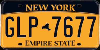 NY license plate GLP7677
