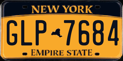 NY license plate GLP7684